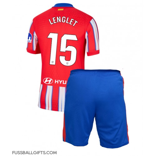 Atletico Madrid Clement Lenglet #15 Fußballbekleidung Heimtrikot Kinder 2024-25 Kurzarm (+ kurze hosen)